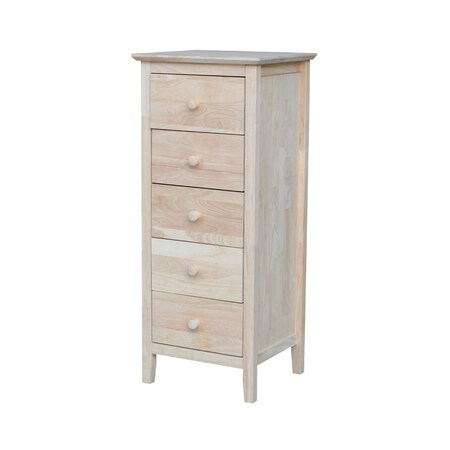 International Concepts Lingerie Chest with 5 Drawers, Unfinished BD-8015